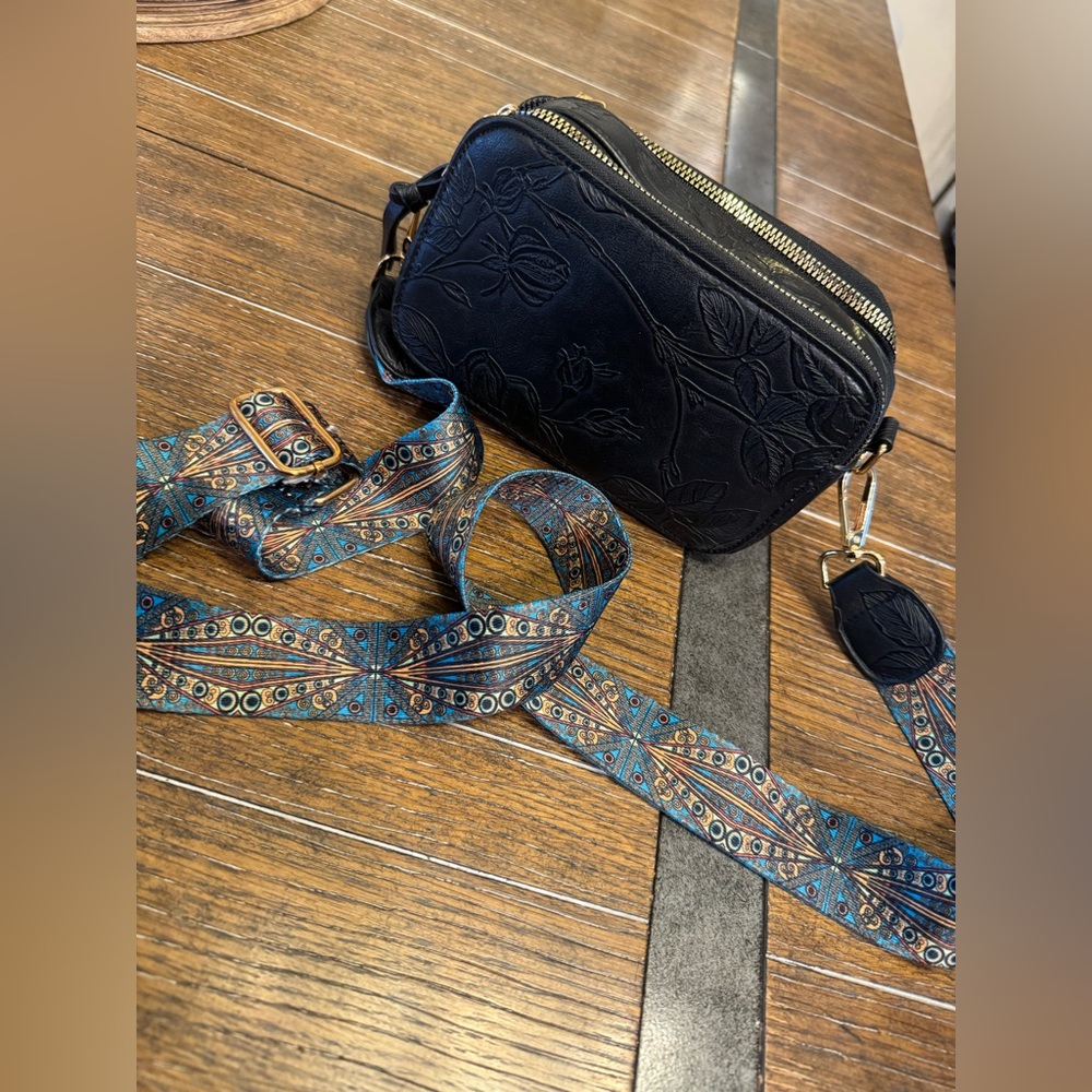 Women’s Embossed Crossbody Bag. Boho style.